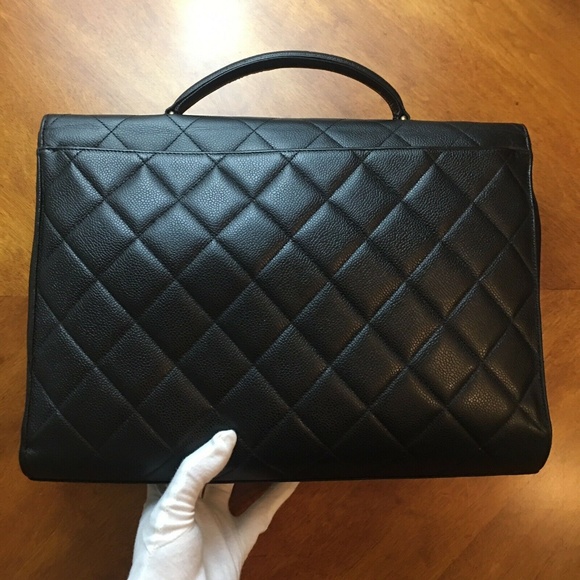 Vintage Chanel Black Caviar Briefcase Gold HW - Picture 3 of 8